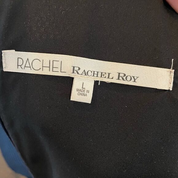 RACHEL Rachel Roy Navy Blue Mesh High Neck Mini Dress - Picture 4 of 11